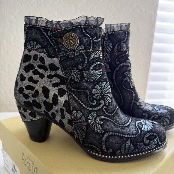 Women's L"ARTISTE Ankle Boots Size 37 (US 6.5) stunning - Picture 8 of 13
